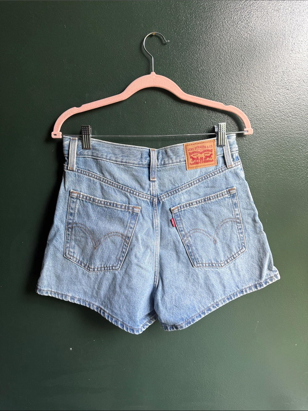 Levi's Light Blue High-Rise Denim Shorts - Picture 2 of 3